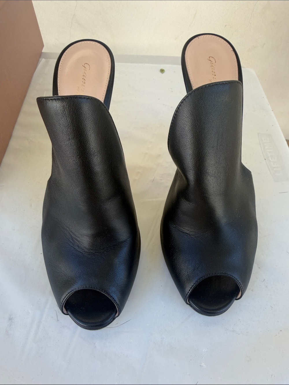 Gianvito rossi aramis sandal Grace Black Open-Toe Leather Mule Slides 39